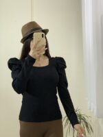 بلوزآستین پفی یقه خشتی_کد888 - Image 6