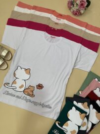 تیشرت گربه وماهی کد927