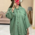 شومیزصوفیا دوجیب استین پاکتی_کد989