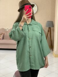 شومیزصوفیا دوجیب استین پاکتی_کد989
