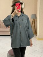 شومیزصوفیا دوجیب استین پاکتی_کد989 - Image 4