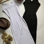 پیراهن ماکسی یقه دلبری بندماکارون_کد1017