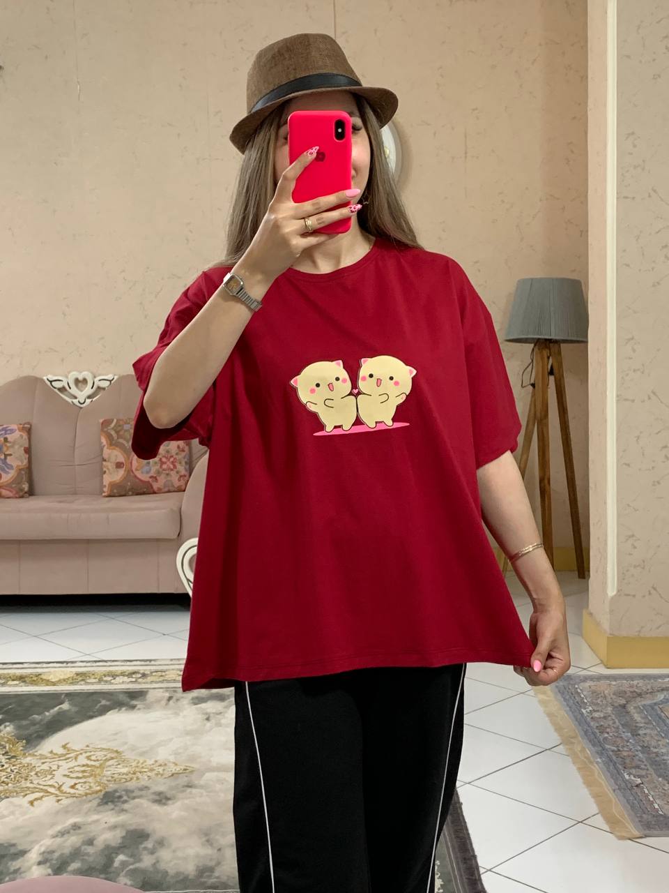 -5909072893134884586_121 تیشرت باکسی گربه عاشق-کد1027 - Image 9