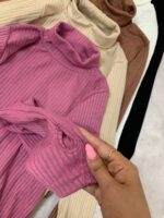 بلوز یقه اسکی فینگر دار فانریپ کرکره کد -1033 - Image 8