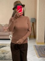 بلوز یقه اسکی فینگر دار فانریپ کرکره کد -1033 - Image 5