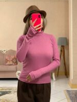 بلوز یقه اسکی فینگر دار فانریپ کرکره کد -1033 - Image 4