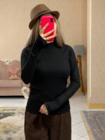 بلوز یقه اسکی فینگر دار فانریپ کرکره کد -1033 - Image 3