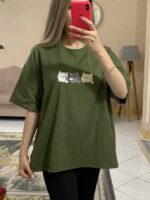 تیشرت باکسی سه گربه_کد1025 - Image 8