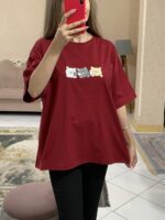 تیشرت باکسی سه گربه_کد1025 - Image 7