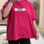 تیشرت باکسی سه گربه_کد1025