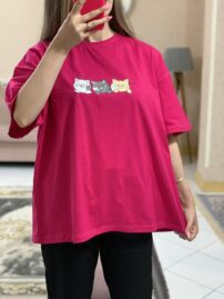 تیشرت باکسی سه گربه_کد1025