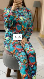 ست بلوز شلوارمخمل سه بعدی_کد848 - Image 3