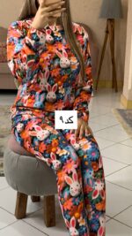 ست بلوز شلوارمخمل سه بعدی_کد848