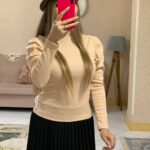 بلوز یقه ایستاده آستین عروسکی_کد1052