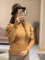 بلوز یقه ایستاده آستین عروسکی_کد1052 - Image 7