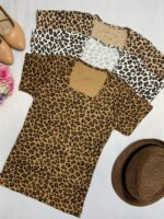 تیشرت پلنگی یقه خشتی_کد1053 - Image 5