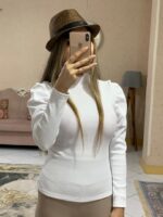 بلوز یقه ایستاده آستین عروسکی_کد1052 - Image 2