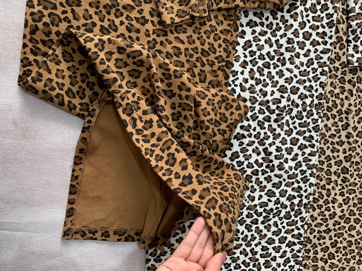 پیراهن ماکسی یقه اسکی آستین فینگری پلنگی_کد1063 - Image 5