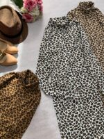 پیراهن ماکسی یقه اسکی آستین فینگری پلنگی_کد1063 - Image 8