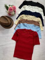 کراپ تیشرت آستین پفی _کد1066 - Image 4