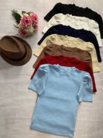 کراپ تیشرت آستین پفی _کد1066 - Image 5