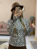 بلوزیقه اسکی فینگردار پلنگی-کد1068