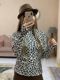 بلوزیقه اسکی فینگردار پلنگی-کد1068