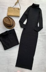 ماکسی یقه اسکی مشکی-کد1069 - Image 2