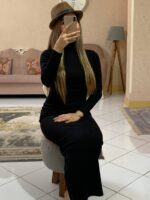 ماکسی یقه اسکی مشکی-کد1069 - Image 3