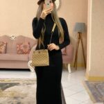 ماکسی یقه اسکی مشکی-کد1069