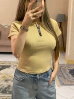 کراپ تیشرت نیم زیپ _کد1072