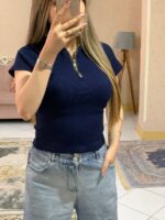 کراپ تیشرت نیم زیپ _کد1072 - Image 2