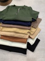 کراپ تیشرت نیم زیپ _کد1072 - Image 4