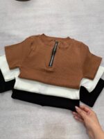 کراپ تیشرت نیم زیپ _کد1072 - Image 7