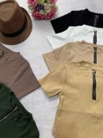 کراپ تیشرت نیم زیپ _کد1072 - Image 6