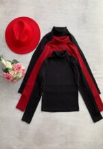 کراپ آستین بلند یقه اسکی کد1073 - Image 2