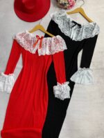 ماکسی یقه و آستین دانتل_کد1079 - Image 2