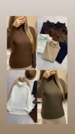 بلوز یقه اسکی پنبه کر کره -کد1083