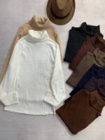 بلوز یقه اسکی پنبه کر کره -کد1083 - Image 7