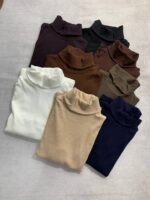 بلوز یقه اسکی پنبه کر کره -کد1083 - Image 6