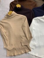 بلوز یقه اسکی پنبه کر کره -کد1083 - Image 5