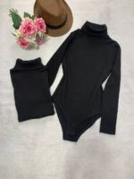 بادی یقه اسکی مشکی_کد1090