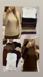 بلوز یقه گرد پنبه کرکره_کد1093