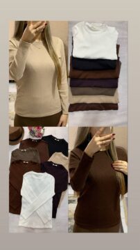 بلوز یقه گرد پنبه کرکره_کد1093