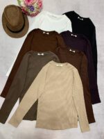 بلوز یقه گرد پنبه کرکره_کد1093 - Image 2