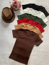 تیشرت یقه ضربدری_کد۱۰۶۵